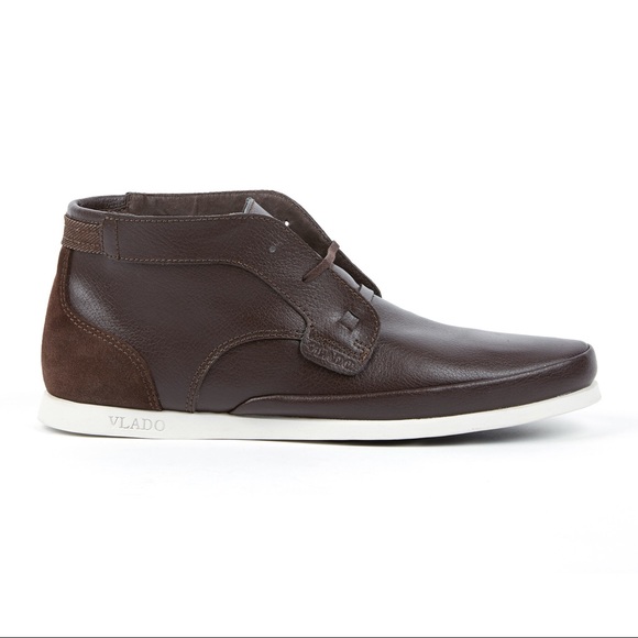 Vlado Men’s Valentino Chukka Boots –‎ Brown Leather Dress Casual Shoes, Size 10 - Picture 2 of 6